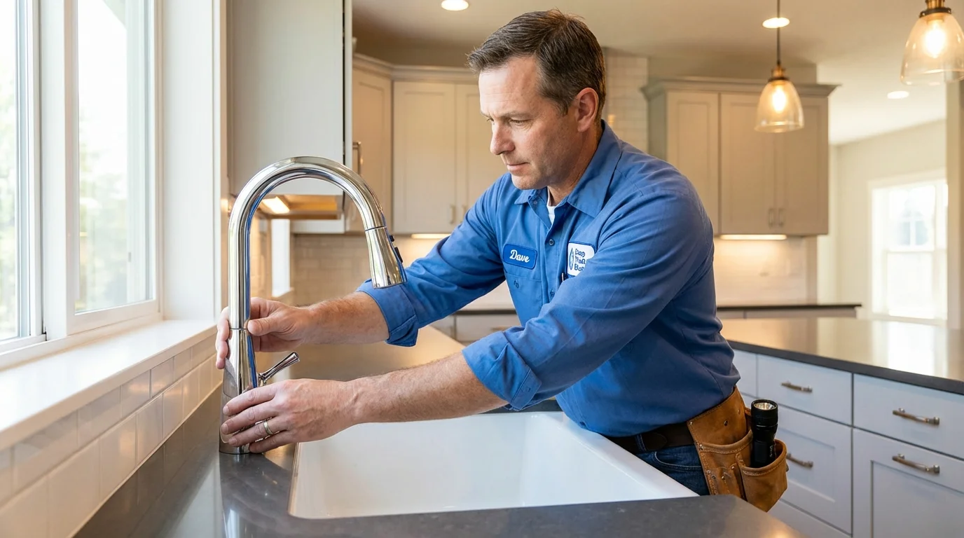 Kitchen faucet installation by Johns Plumbing LLC in Brightwood